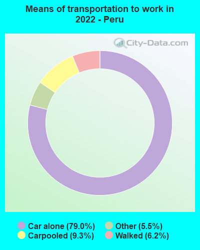 Means of transportation to work in 2022 - Peru