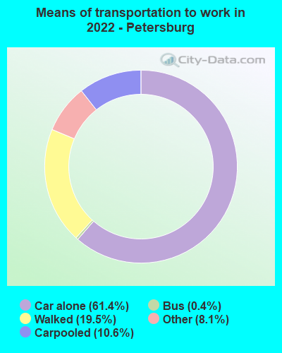 Means of transportation to work in 2022 - Petersburg