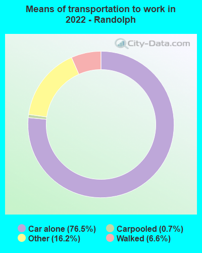 Means of transportation to work in 2022 - Randolph