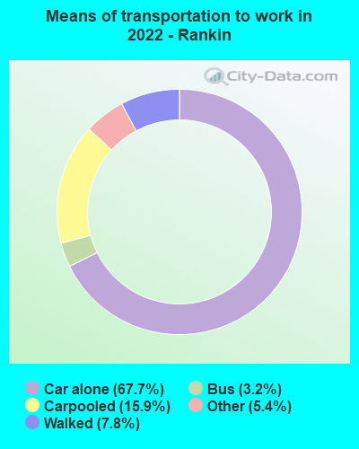 Means of transportation to work in 2022 - Rankin