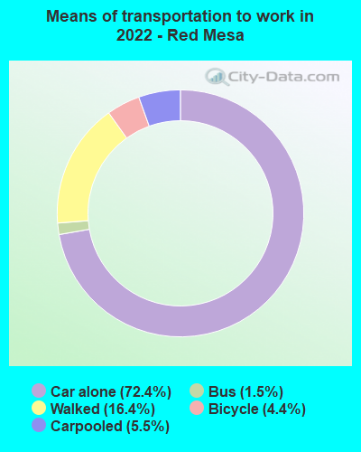 Means of transportation to work in 2022 - Red Mesa