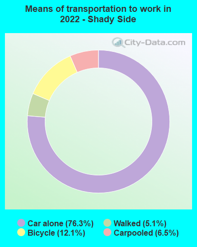 Means of transportation to work in 2022 - Shady Side