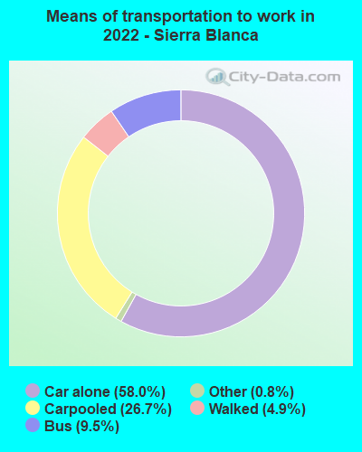 Means of transportation to work in 2022 - Sierra Blanca