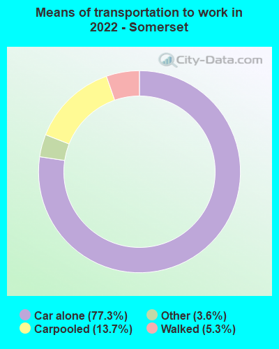 Means of transportation to work in 2022 - Somerset