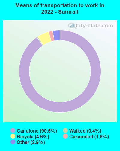 Means of transportation to work in 2022 - Sumrall