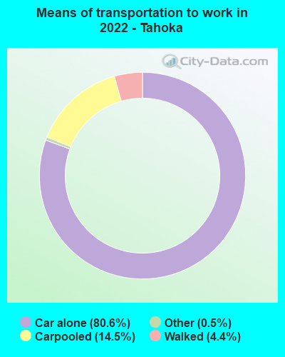 Means of transportation to work in 2022 - Tahoka