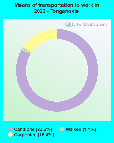 Means of transportation to work in 2022 - Tonganoxie