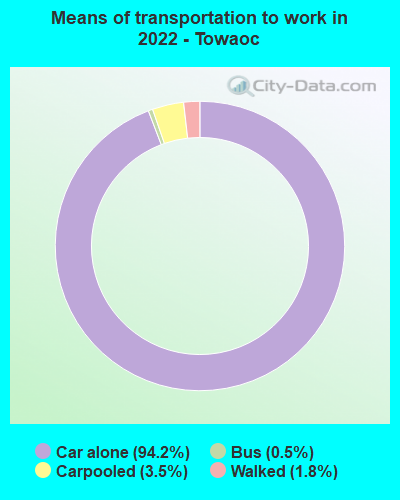 Means of transportation to work in 2022 - Towaoc