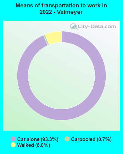 Means of transportation to work in 2022 - Valmeyer