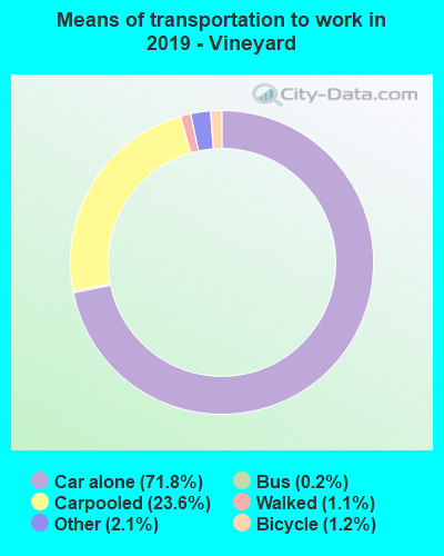 Means of transportation to work in 2022 - Vineyard