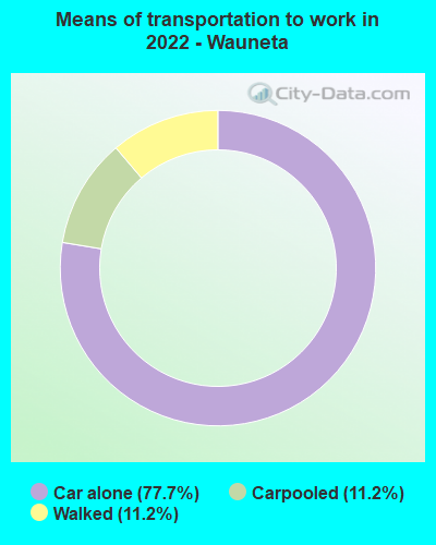 Means of transportation to work in 2022 - Wauneta