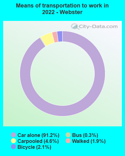 Means of transportation to work in 2022 - Webster