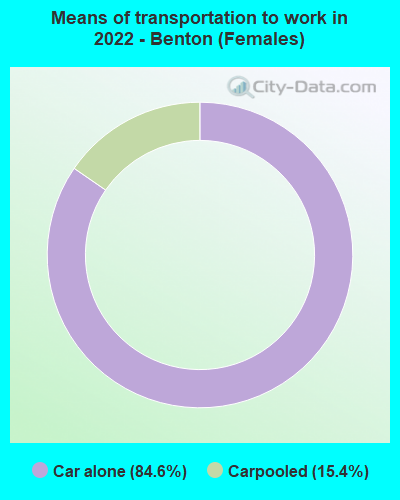 Means of transportation to work in 2022 - Benton (Females)