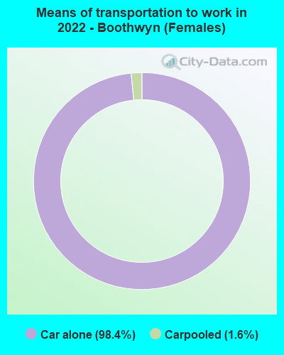 Means of transportation to work in 2022 - Boothwyn (Females)