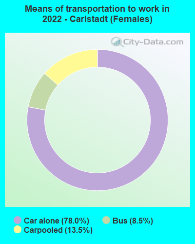 Means of transportation to work in 2022 - Carlstadt (Females)