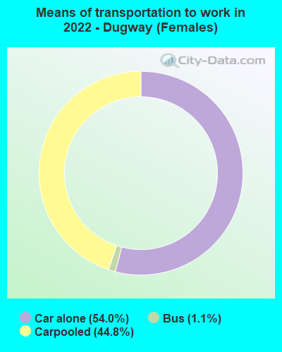 Means of transportation to work in 2022 - Dugway (Females)