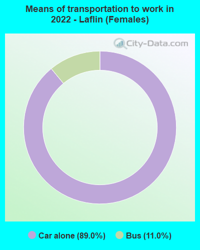 Means of transportation to work in 2022 - Laflin (Females)