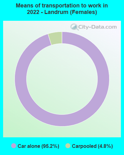 Means of transportation to work in 2022 - Landrum (Females)