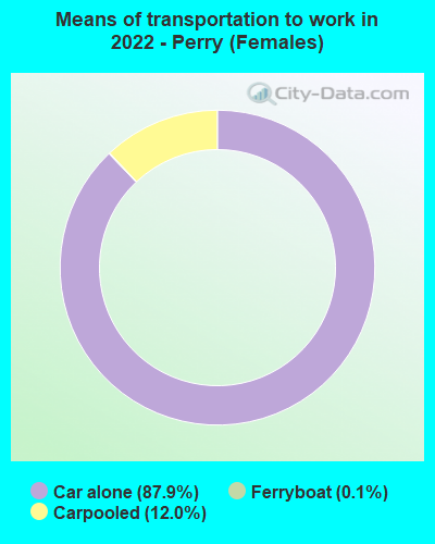 Means of transportation to work in 2022 - Perry (Females)