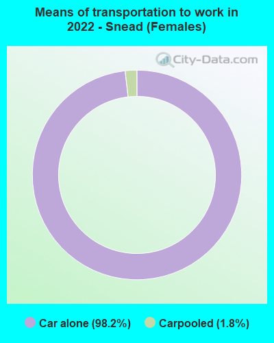 Means of transportation to work in 2022 - Snead (Females)