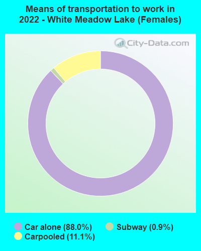 Means of transportation to work in 2022 - White Meadow Lake (Females)