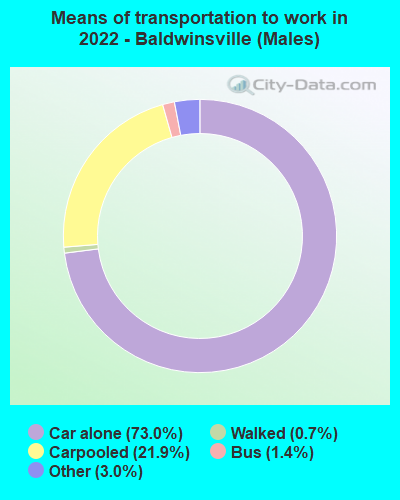 Means of transportation to work in 2022 - Baldwinsville (Males)