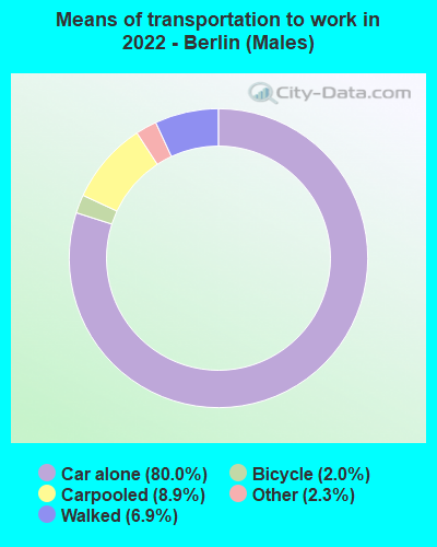 Means of transportation to work in 2022 - Berlin (Males)