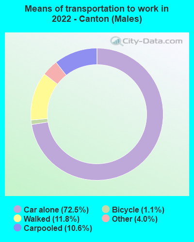 Means of transportation to work in 2022 - Canton (Males)