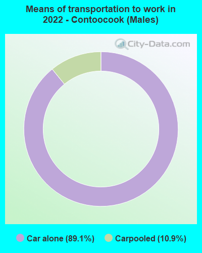 Means of transportation to work in 2022 - Contoocook (Males)