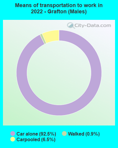 Means of transportation to work in 2022 - Grafton (Males)