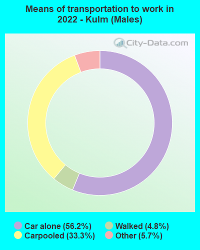 Means of transportation to work in 2022 - Kulm (Males)