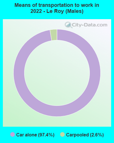 Means of transportation to work in 2022 - Le Roy (Males)