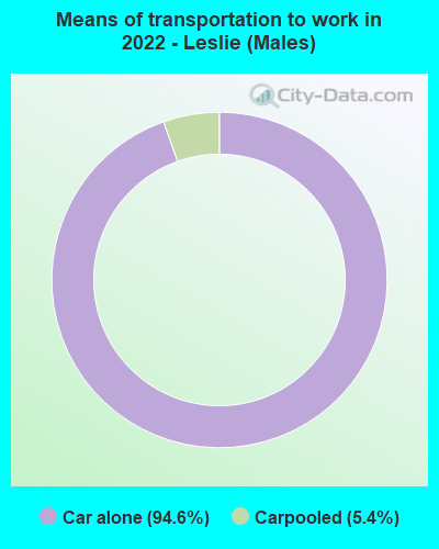 Means of transportation to work in 2022 - Leslie (Males)