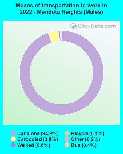 Means of transportation to work in 2022 - Mendota Heights (Males)