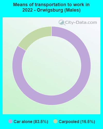 Means of transportation to work in 2022 - Orwigsburg (Males)