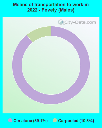 Means of transportation to work in 2022 - Pevely (Males)