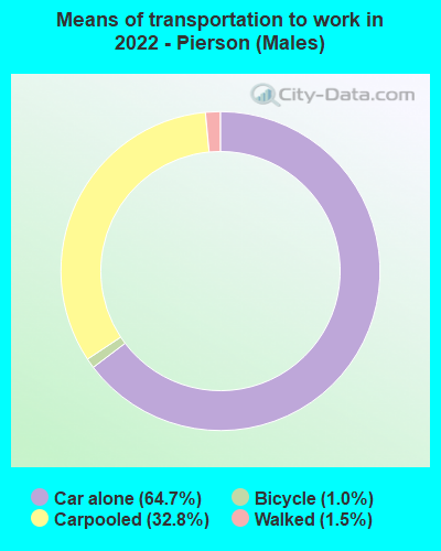 Means of transportation to work in 2022 - Pierson (Males)