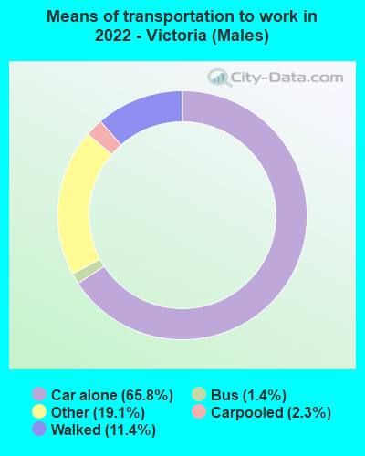 Means of transportation to work in 2022 - Victoria (Males)