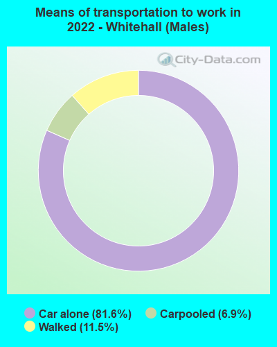 Means of transportation to work in 2022 - Whitehall (Males)