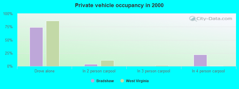 Private vehicle occupancy in 2000