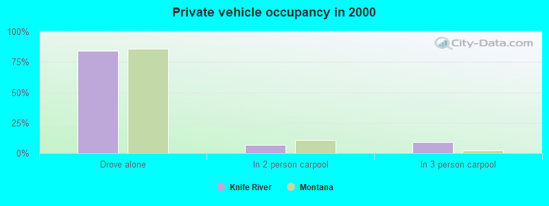 Private vehicle occupancy in 2000