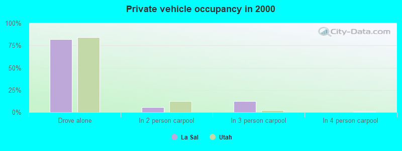 Private vehicle occupancy in 2000