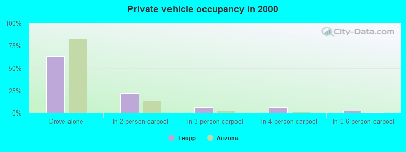 Private vehicle occupancy in 2000