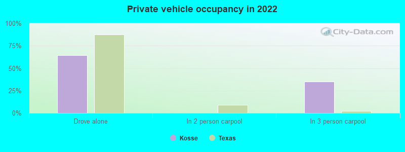 Private vehicle occupancy in 2022