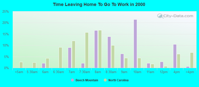 Time Leaving Home To Go To Work in 2000