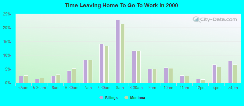 Time Leaving Home To Go To Work in 2000