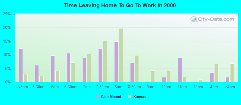 Time Leaving Home To Go To Work in 2000