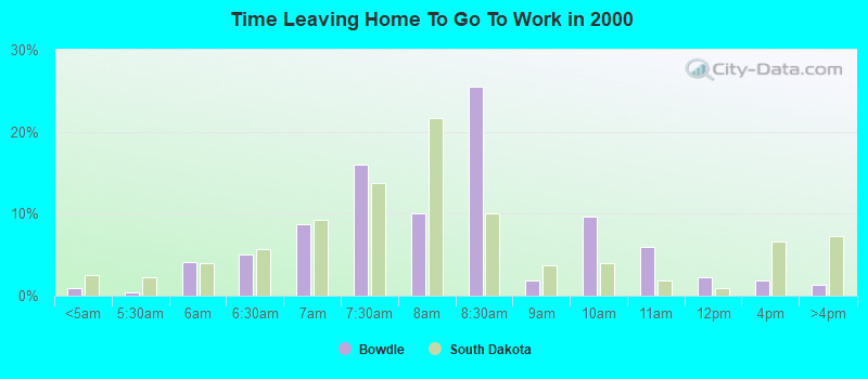 Time Leaving Home To Go To Work in 2000