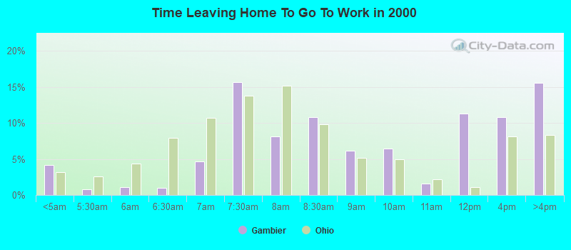 Time Leaving Home To Go To Work in 2000