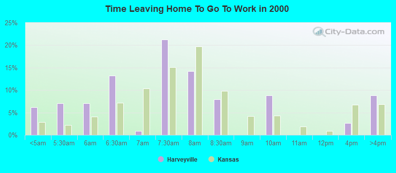 Time Leaving Home To Go To Work in 2000